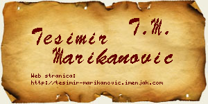 Tešimir Marikanović vizit kartica